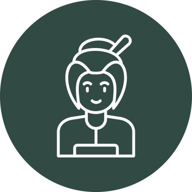 Kadın. Web simgesi basit illüstrasyon