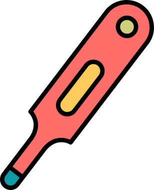 düz termometre ikon vektör çizimi