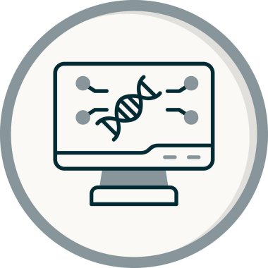 Bilgisayar ekranında DNA işaretinin temel doğrusal çizimi