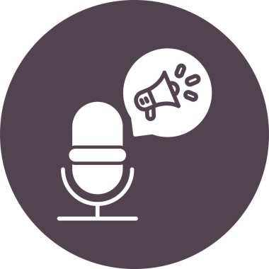 Podcast simgesi, vektör illüstrasyonu basit tasarım