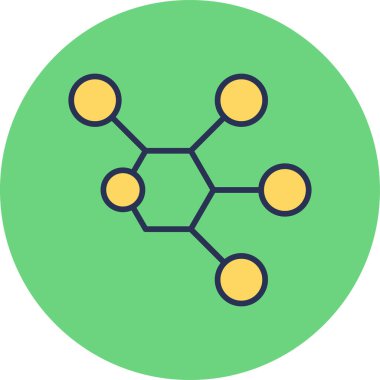 Molekül web simgesi vektör illüstrasyonu