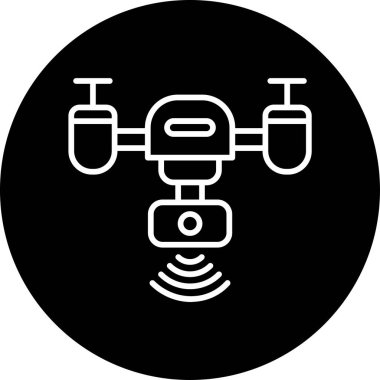 Akıllı Drone web simgesi, vektör illüstrasyonu 