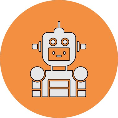 Çizgi film robotunun doğrusal tasarımı