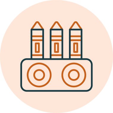 Pastel boya. Web simgesi basit illüstrasyon