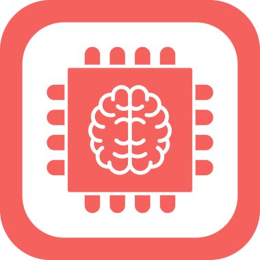 Yapay Zeka simgesi, vektör illüstrasyonu 