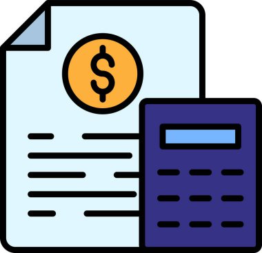 Basit muhasebe düz simgesi vektör illüstrasyonu.