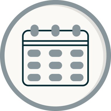 Minimalist bir tasarımda bir takvim simgesinin vektör illüstrasyonuName.