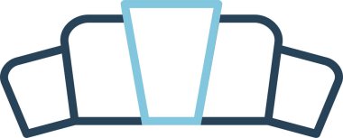 Kruvasan ağ simgesi, basit vektör illüstrasyonu