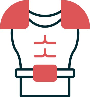 Göğüs zırhı ikonu vektör illüstrasyonu