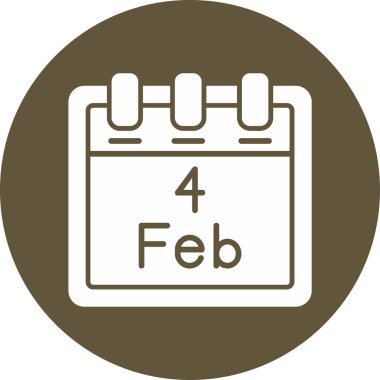 Şubat takvim simgesi tasarımı, web illüstrasyonu