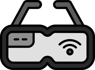 sanal gözlük simgesi, vektör illüstrasyonu 