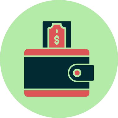 Wallet icon, vector illustration simple design