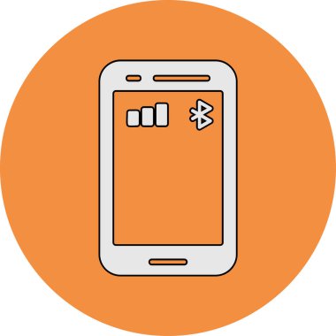 Akıllı telefon simgesinin basit tasarımı, vektör biçimi illüstrasyonu