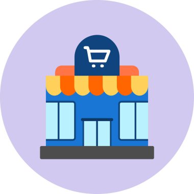 Süpermarket simgesi vektör illüstrasyonu