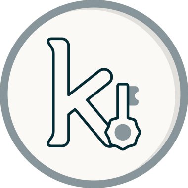 Küçük harf k 'nin vektör çizimi     