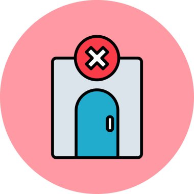 düz kapı ikonu vektör illüstrasyonu