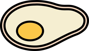 Kızarmış yumurta ağı ikon vektör illüstrasyonu