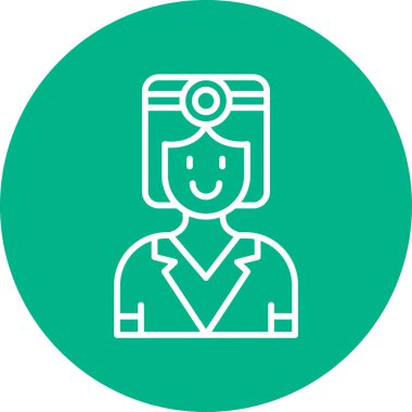 Kadın bir doktor. Web simgesi basit illüstrasyon