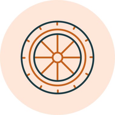 Tekerlek. Web simgesi basit illüstrasyon 