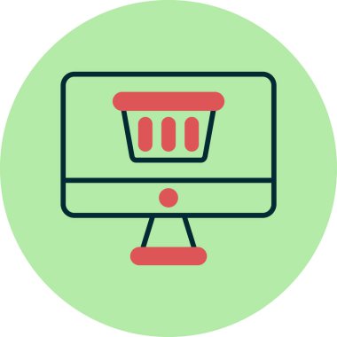 Çevrimiçi Dükkan simgesi vektör çizimi