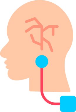 Vagus Sinir Uyarlama simgesi, vektör illüstrasyonu  