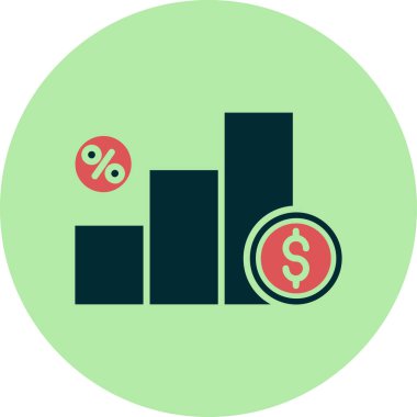 Faiz Oranı simgesi, vektör illüstrasyonu 