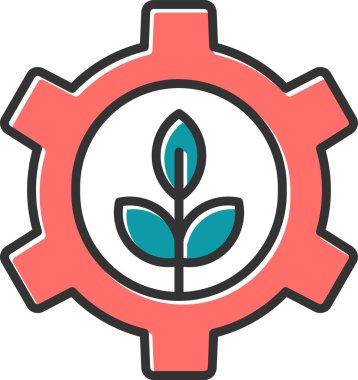 Bitki dişlide kalır. Web simgesi basit illüstrasyon 