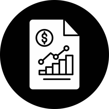Bar çizelgesi. Dolar simgesi ve istatistiksel büyüme grafiğiyle para birimi analizi 