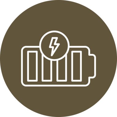 Uygulamalar veya web sayfaları için tam durum belirten şarj edilmiş pil simgesi 