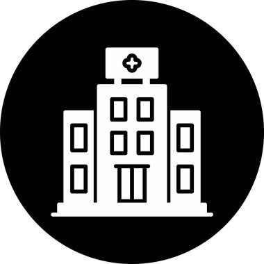 Hastane binası simgesi, vektör illüstrasyonu basit tasarım