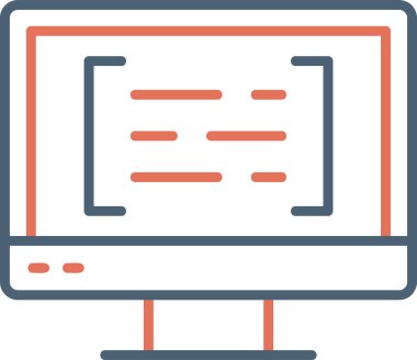 bilgisayar kodlama simgesi, vektör illüstrasyonu