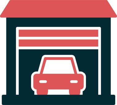 Garaj. Web simgesi basit illüstrasyon