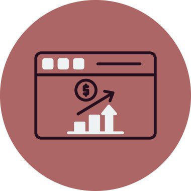 işletme büyüme grafiği vektör simgesi