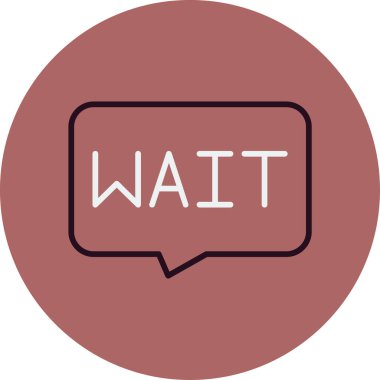 Konuşma baloncuğu vektör resimlemesinde bekle 