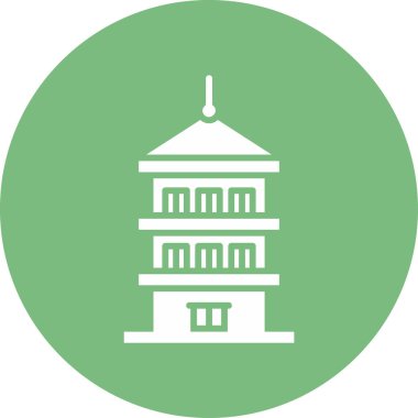 Pagoda. Web simgesi basit illüstrasyon