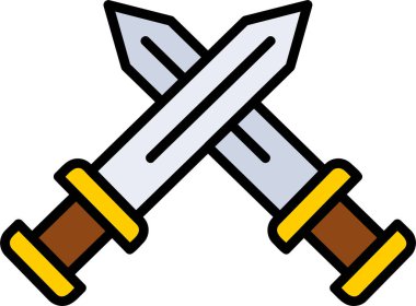 Çapraz kılıç simgesi vektör illüstrasyon 