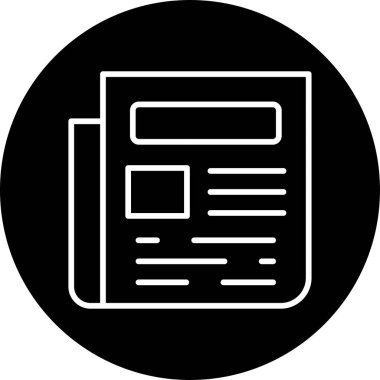 Basit Gazete simgesinin vektör illüstrasyonu