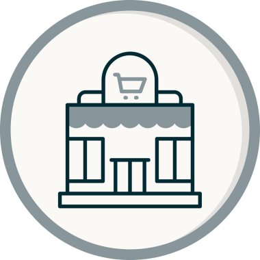 Süpermarket simgesi vektör illüstrasyonu