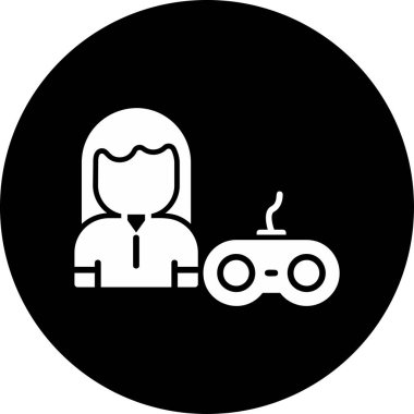 Oyun çubuğu olan bir oyuncunun düz simgesi.