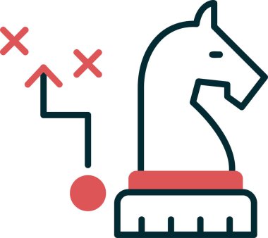 Satranç taşı simgesi, Strateji sembolü, vektör illüstrasyonu