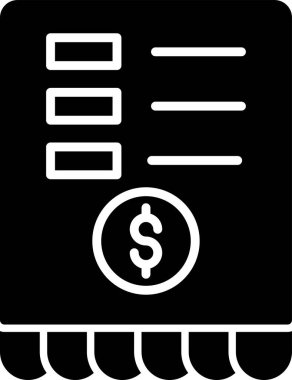 iş makbuzu simgesi, vektör illüstrasyonu