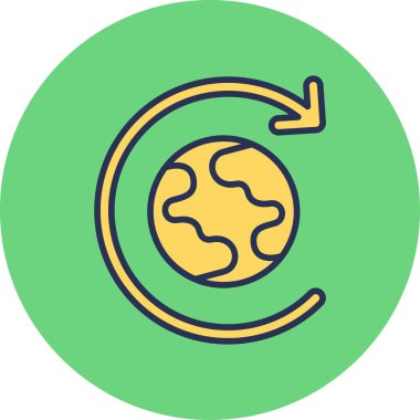 Döndürme. Web simgesi basit illüstrasyon