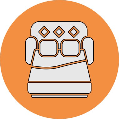 Kanepe yatağı. Web simgesi basit illüstrasyon