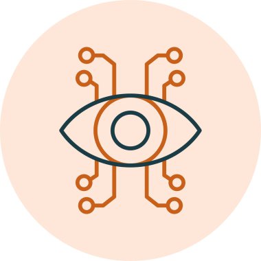 Biyonik Göz. Web simgesi basit illüstrasyon 