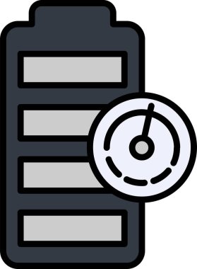 Batarya ikonu vektör illüstrasyonunu çalıştır