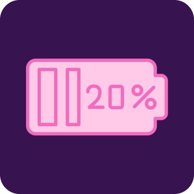 Pil Yüzdesi simgesi, vektör illüstrasyonu