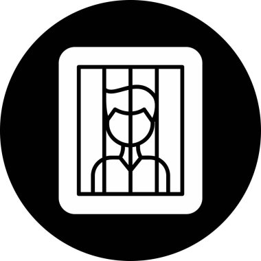 mahkum yassı ikon vektör çizimi 