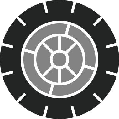 Tekerlek. Web simgesi basit illüstrasyon 