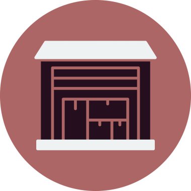 Depo binası. Web simgesi basit illüstrasyon