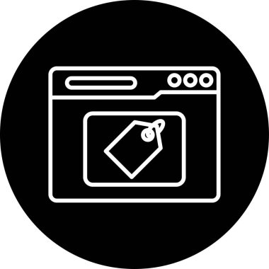 Çevrimiçi alışveriş simgesinin vektör illüstrasyonu 